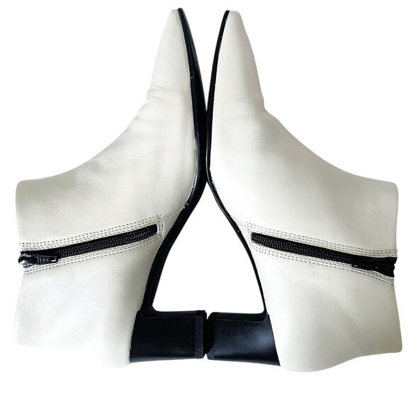 VAGABOND Ebba Leather Square Toe Ankle Boots In White Size 39/9 - Picture 12 of 15